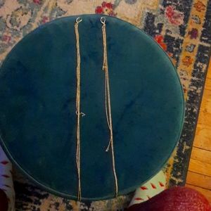 Handmade gold plated extra long chain earrings